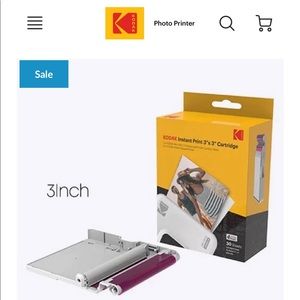 KODAK Instant Print 3'x3' Cartridge 30 Prints Mini Shot 3 Combo